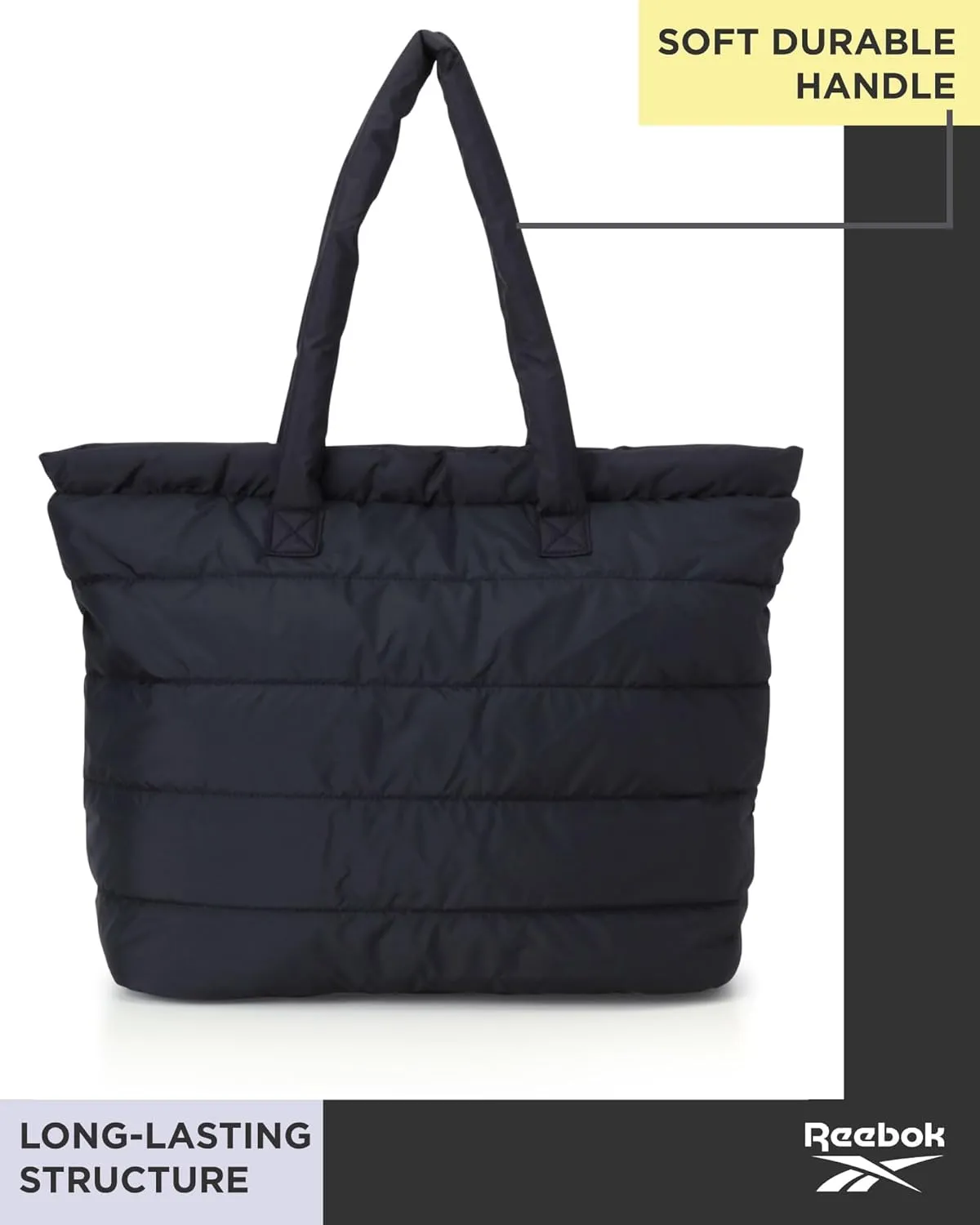 Reebok Women's Gym Tote Bag - Lightweight Carry On Tote Bags for Women - Casual Sports Shoulder Bag with Zipper Closure