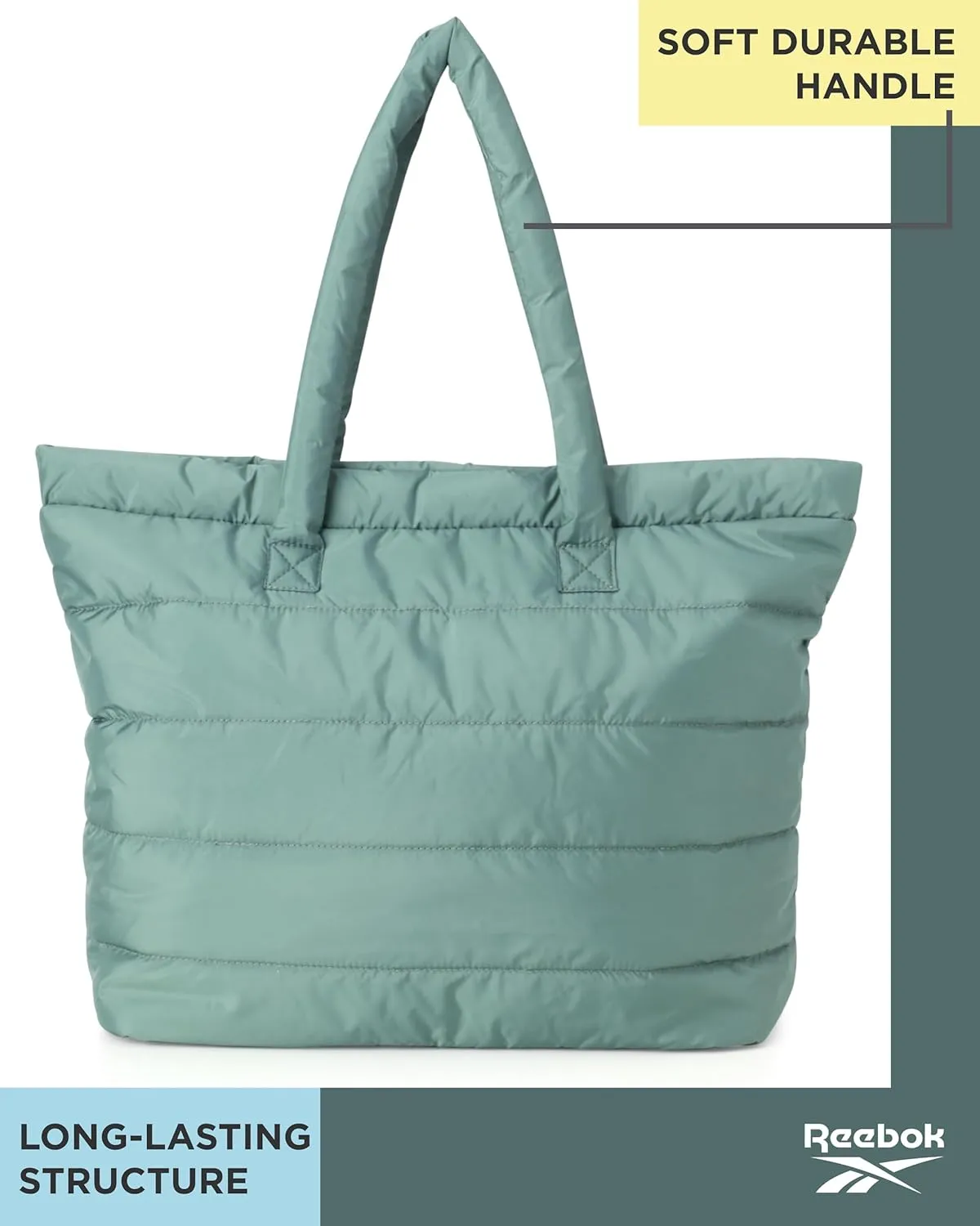 Reebok Women's Gym Tote Bag - Lightweight Carry On Tote Bags for Women - Casual Sports Shoulder Bag with Zipper Closure