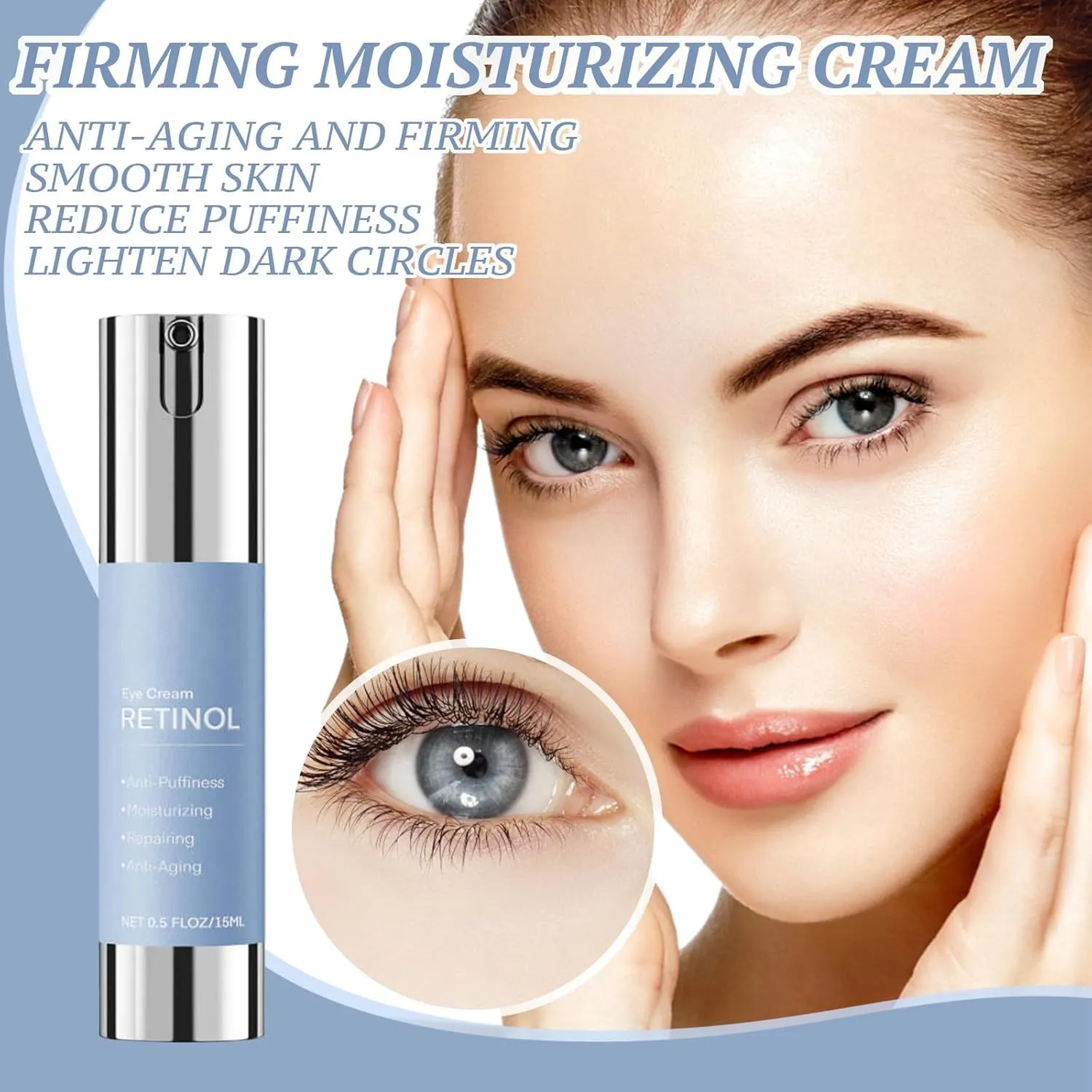 Retinol Eye Cream 0.5FL OZ - Anti-Wrinkle & Hydrating Eye Treatment for Dark Circles, Puffiness, and Fine Lines - Deep Moisturizing Eye Cream for Night & Day Use (3)