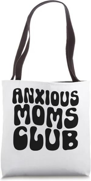 Retro Anxious Moms Club Funny Groovy Mom Tote Bag