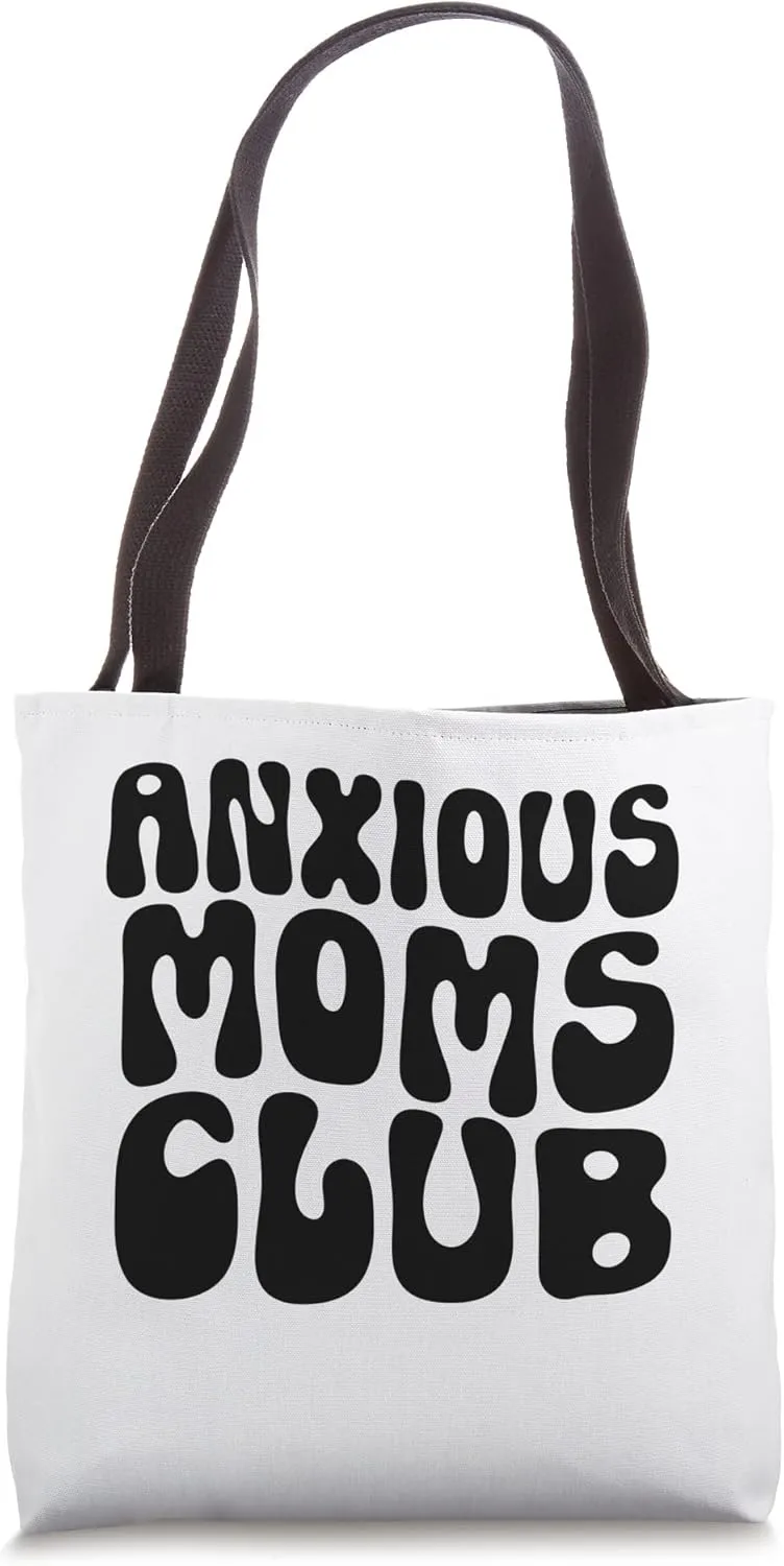 Retro Anxious Moms Club Funny Groovy Mom Tote Bag