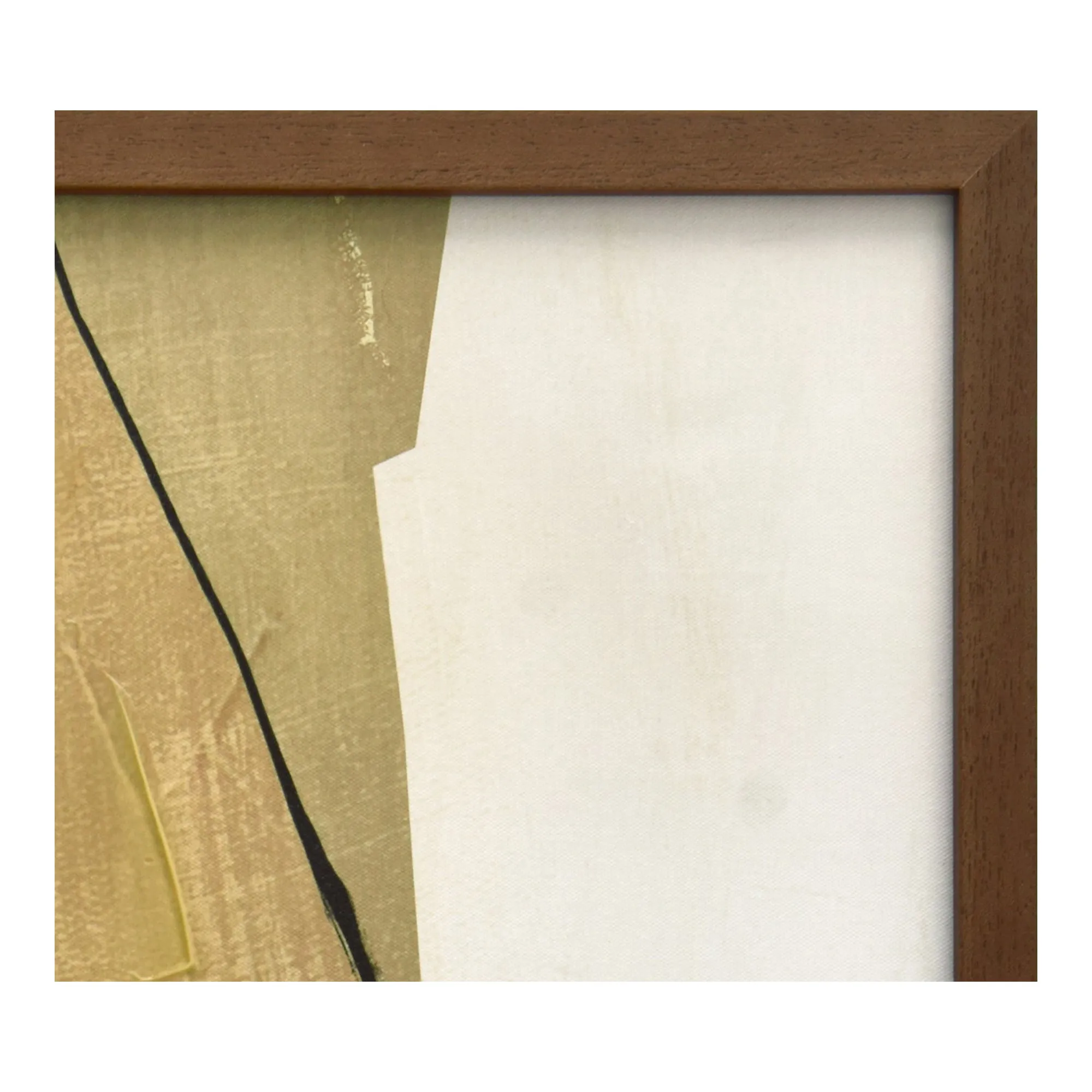 Retro-Chic Abstract Canvas Artwork in Vintage Pine Frame