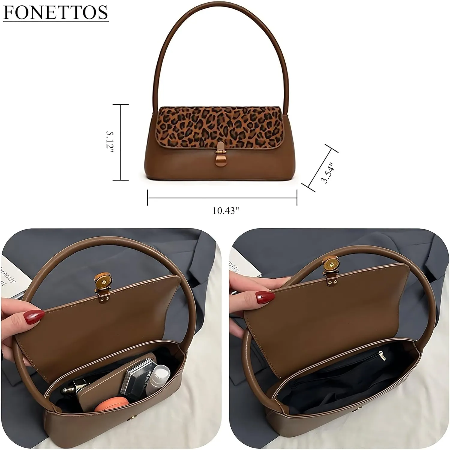 Retro French Clutch Handbag, Small Shoulder Bag for Women 90s Classic Purse Bag