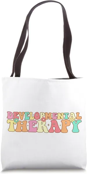 Retro Groovy Developmental Therapy Developmental Therapist Tote Bag