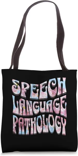 Retro Groovy Speech Language Pathology With Flowers Cute SLP Tote Bag