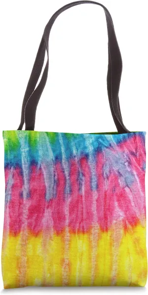 Retro Tie Dye Red Yellow Blue Green 60s 70s Vintage Classic Tote Bag