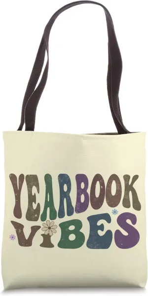 Retro YEARBOOK VIBES Team Literary Club Editor Squad Groovy Tote Bag