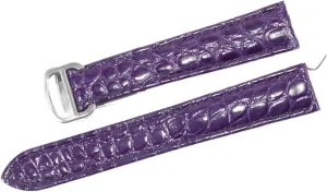 RHAIYAN Watch Accessories Crocodile Leather Watch Band With Stainless Steel Folding Buckle Compatible With Cartier Tank SOLO Series Strap Specific ( Color : Purple , Size : 14MM_ROSE GOLD BUCKLE )