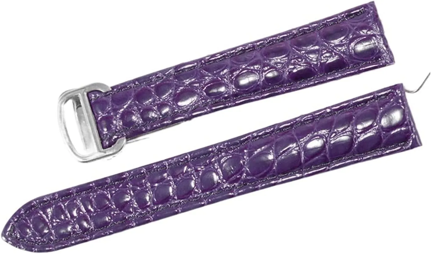 RHAIYAN Watch Accessories Crocodile Leather Watch Band With Stainless Steel Folding Buckle Compatible With Cartier Tank SOLO Series Strap Specific ( Color : Purple , Size : 14MM_ROSE GOLD BUCKLE )