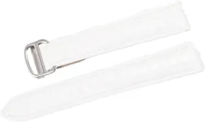 RHAIYAN Watch Accessories Crocodile Leather Watch Band with Stainless Steel Folding Buckle Compatible with Cartier Tank Solo Series Strap Specific (Color : White, Size : 25MM_Silver Buckle)