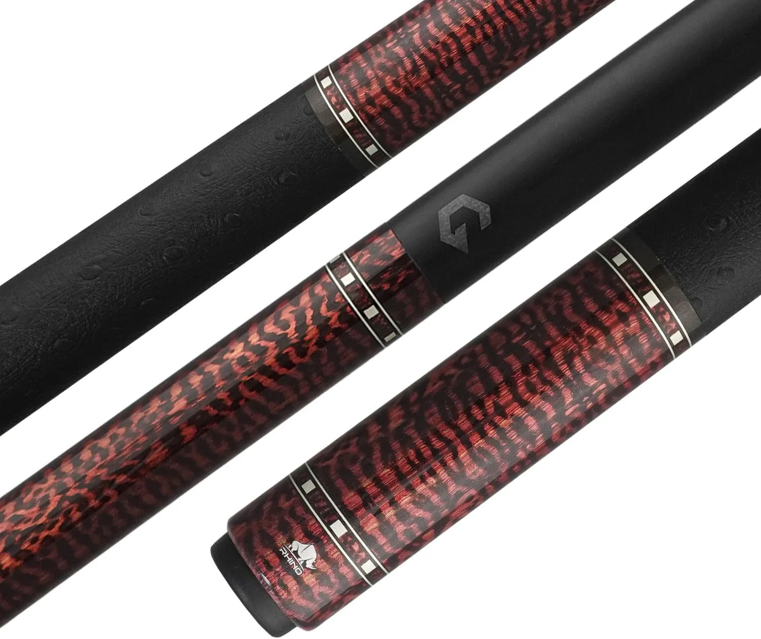 RHINO G-w Series Pool Cue - Amboyna, Bocote, Ebony, Snakewood, Thuya - 3/8-8 Joint - 12.5 mm Tip Diameter