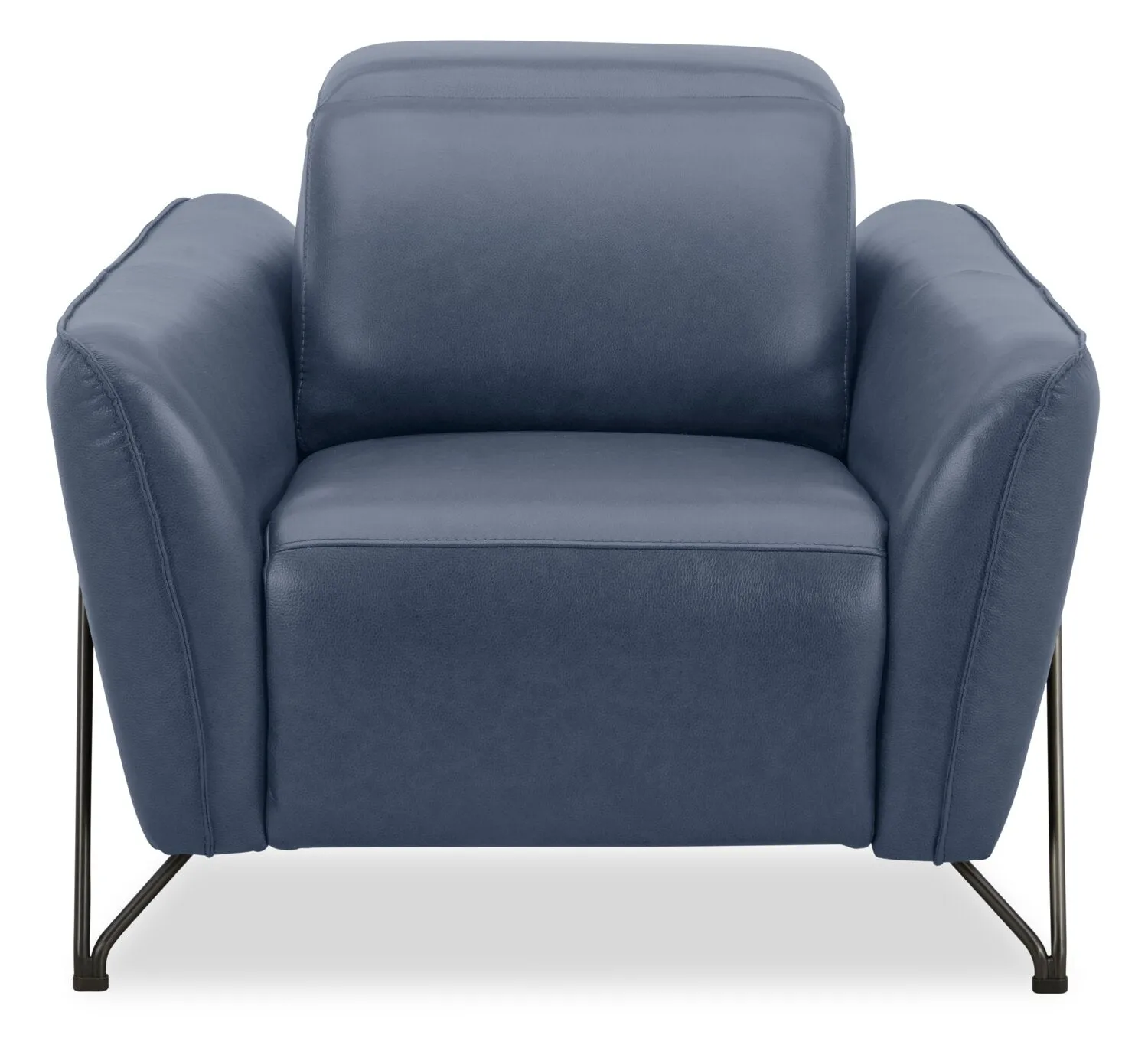 Riviera Top-Grain Genuine Leather Power Reclining Chair - Blue | Fauteuil à inclinaison électrique Riviera en cuir véritable de qualité supérieure - bleu
