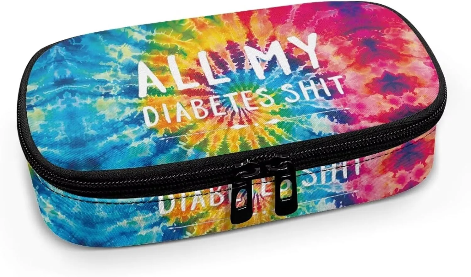 Rnyleeg Insulin Travel Case Tie Dye Insulin Bags for Women All My Diabetes Shit Diabetic Travel Case for Insulin Pens Diabetes Care for Daily Life Trip