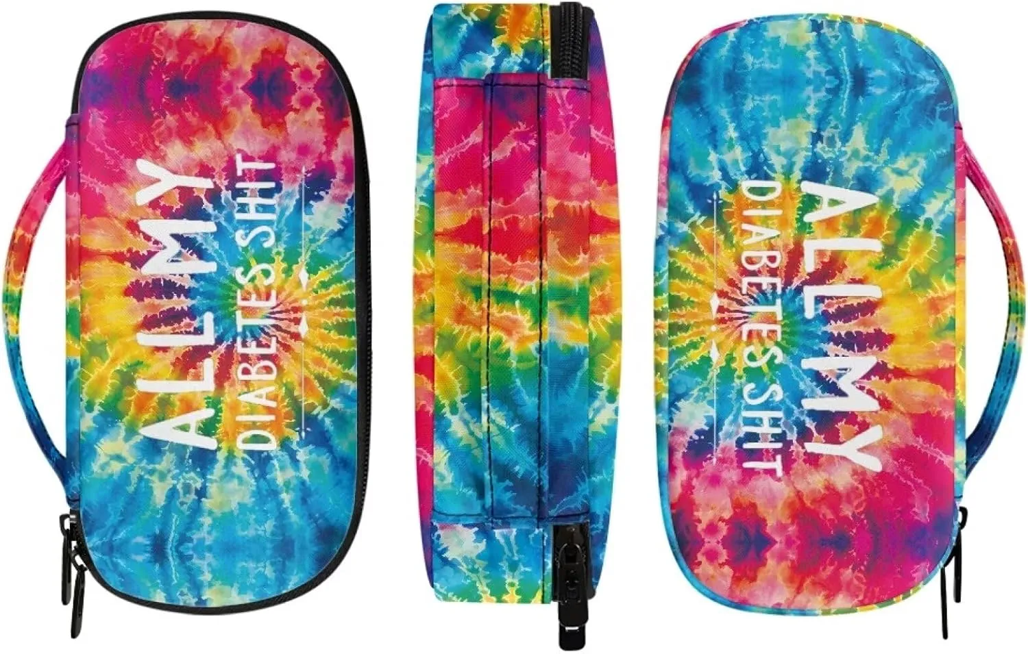 Rnyleeg Insulin Travel Case Tie Dye Insulin Bags for Women All My Diabetes Shit Diabetic Travel Case for Insulin Pens Diabetes Care for Daily Life Trip