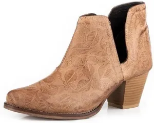 ROPER Western Boots Womens Rowdy Leather Ankle Tan 09-021-0981-3312 TA