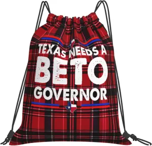 Rqwaaed Texas Needs A Beto Governor Versatile Drawstring Gym Bag Perfect Workouts Daily Essentials