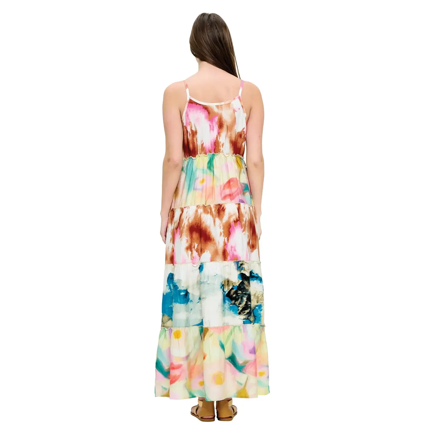 Ruffled Tie Dye Maxi Dress
