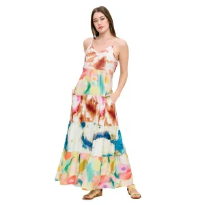 Ruffled Tie Dye Maxi Dress