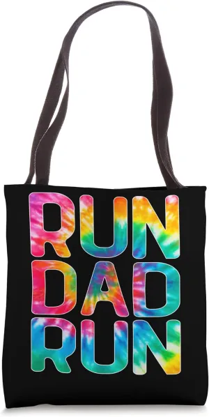 Run Dad Run Marathon Tie Dye Running Spectator Tote Bag