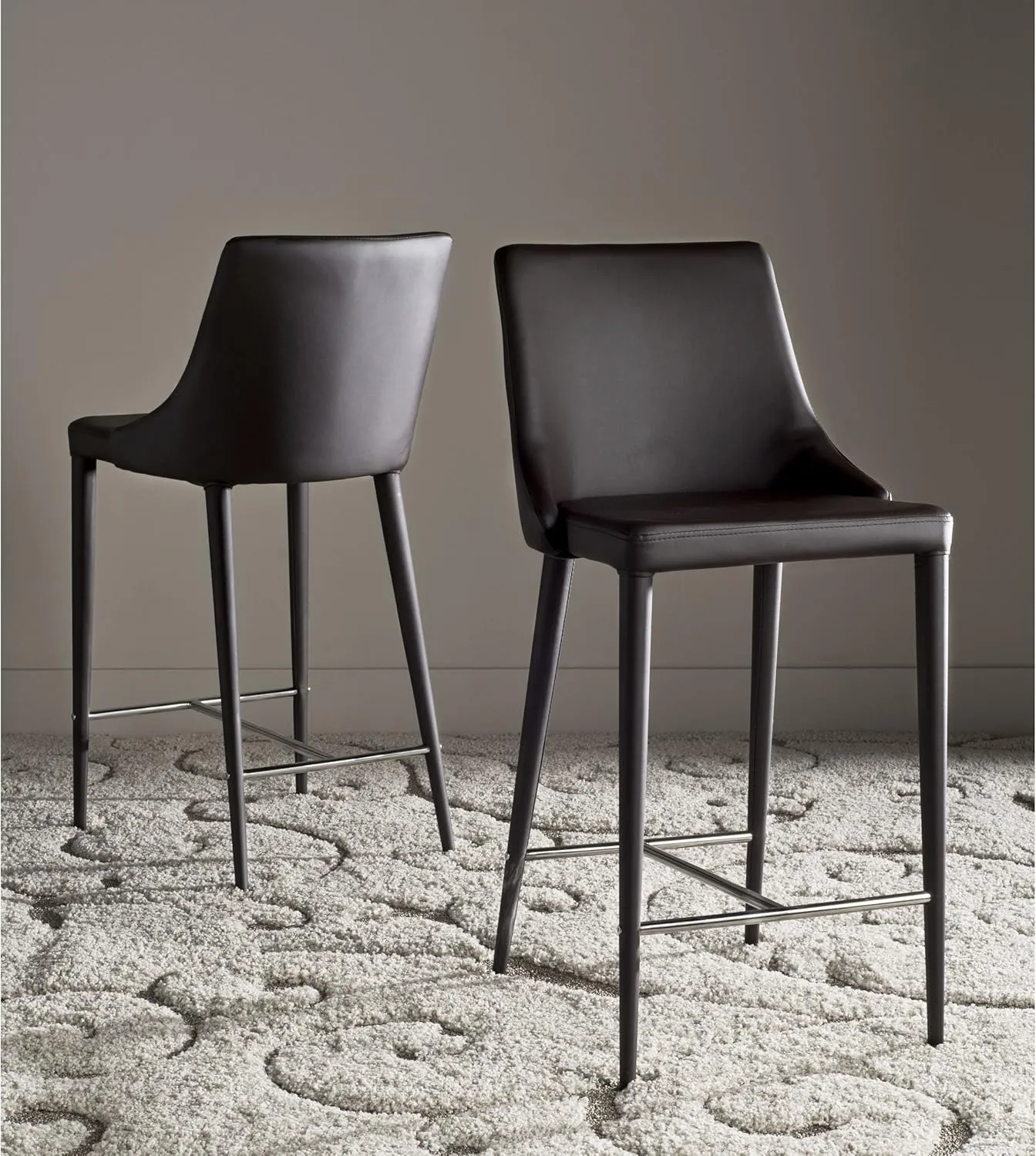 Safavieh Home Collection Summerset Mid-Century Modern White Counter Stool