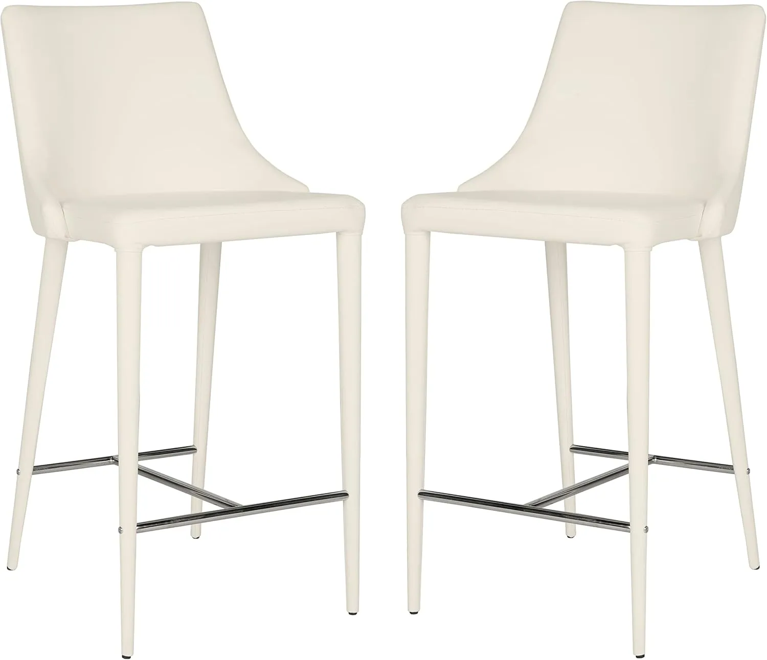 Safavieh Home Collection Summerset Mid-Century Modern White Counter Stool