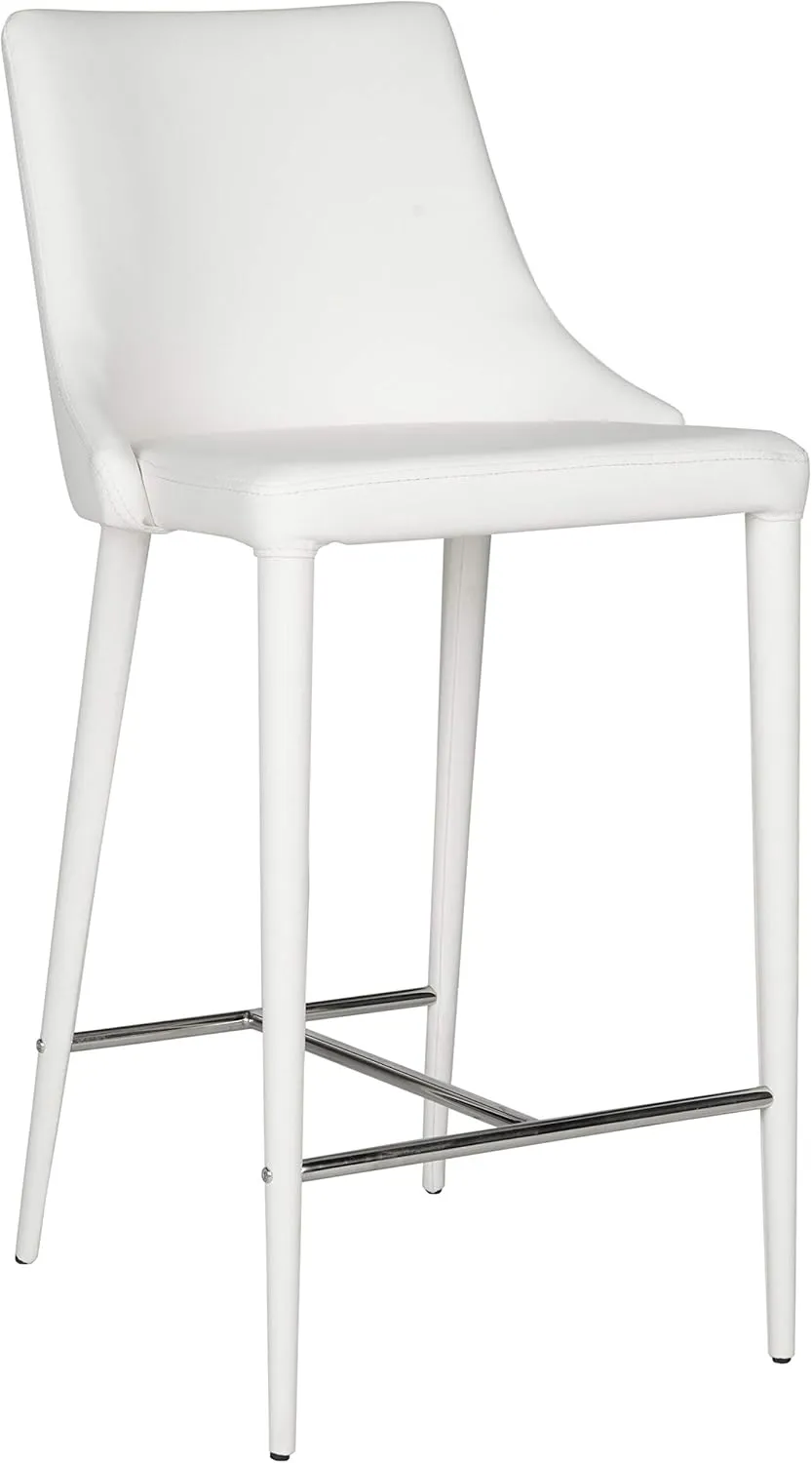 Safavieh Home Collection Summerset Mid-Century Modern White Counter Stool