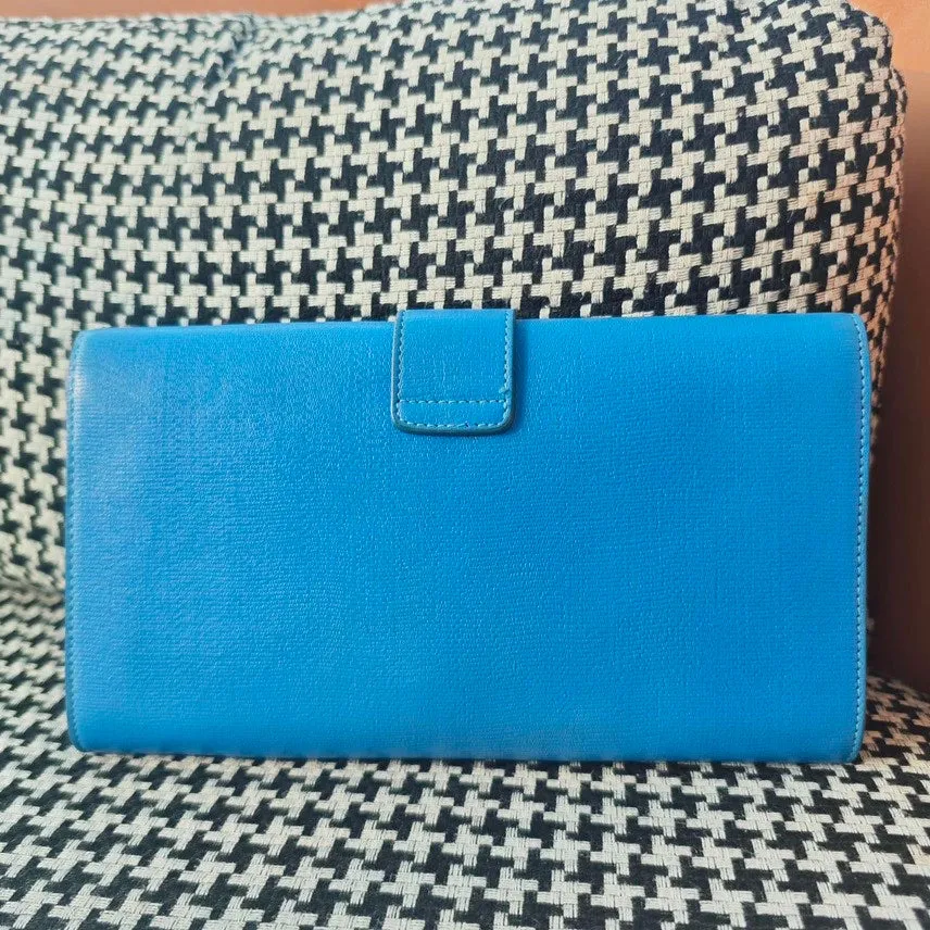 Saint Laurent Blue Clutch, Preloved, with Free Chain - Perfect for Vintage YSL Bag Collectors