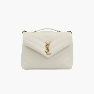 SAINT LAURENT Small White Lou Lou Bag