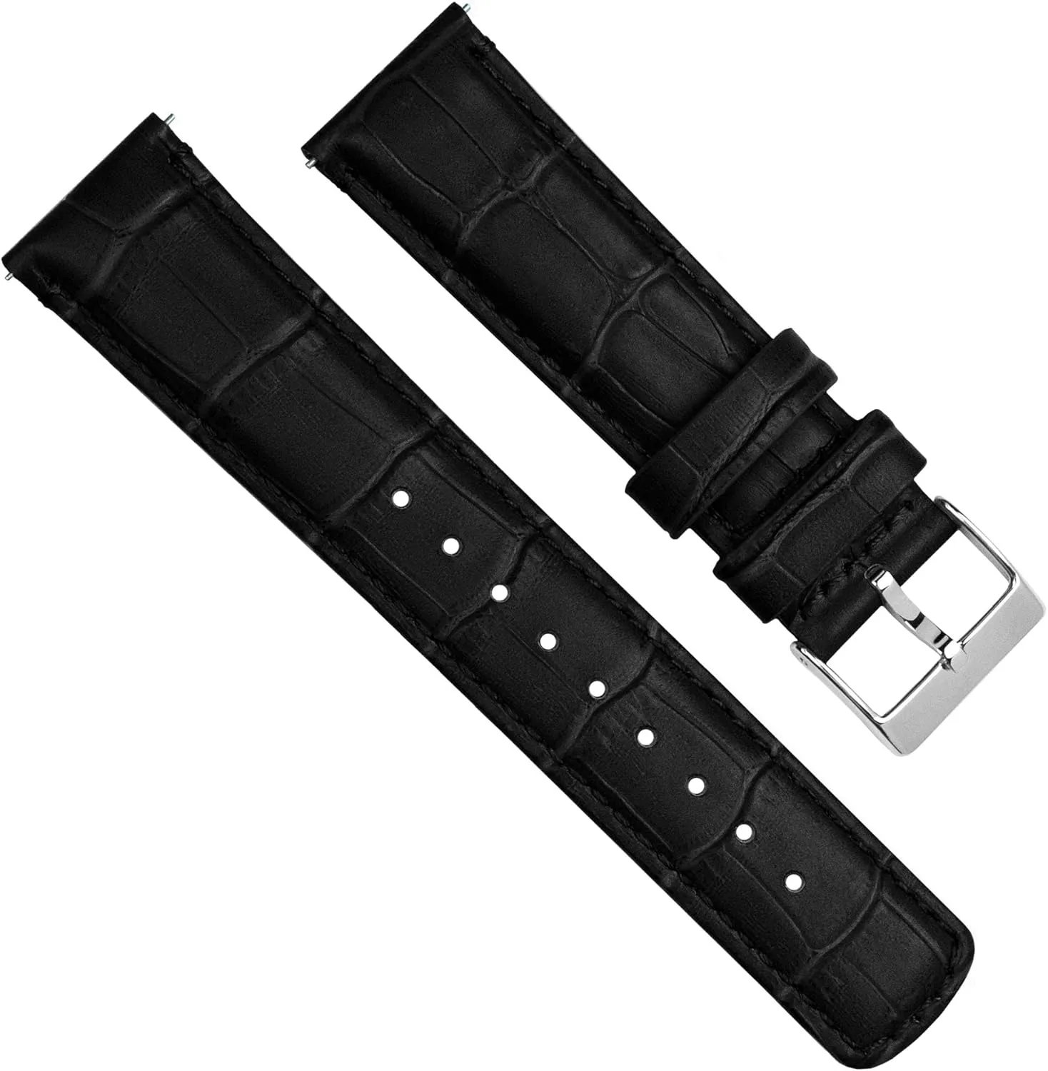 Samsung Galaxy Watch Active Black Alligator Grain Leather Watch Band
