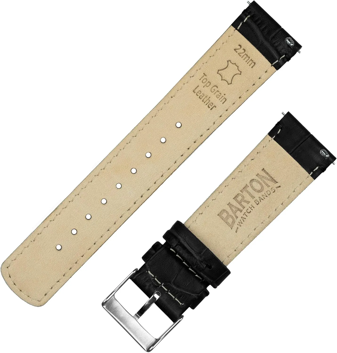 Samsung Galaxy Watch Active Black Alligator Grain Leather Watch Band