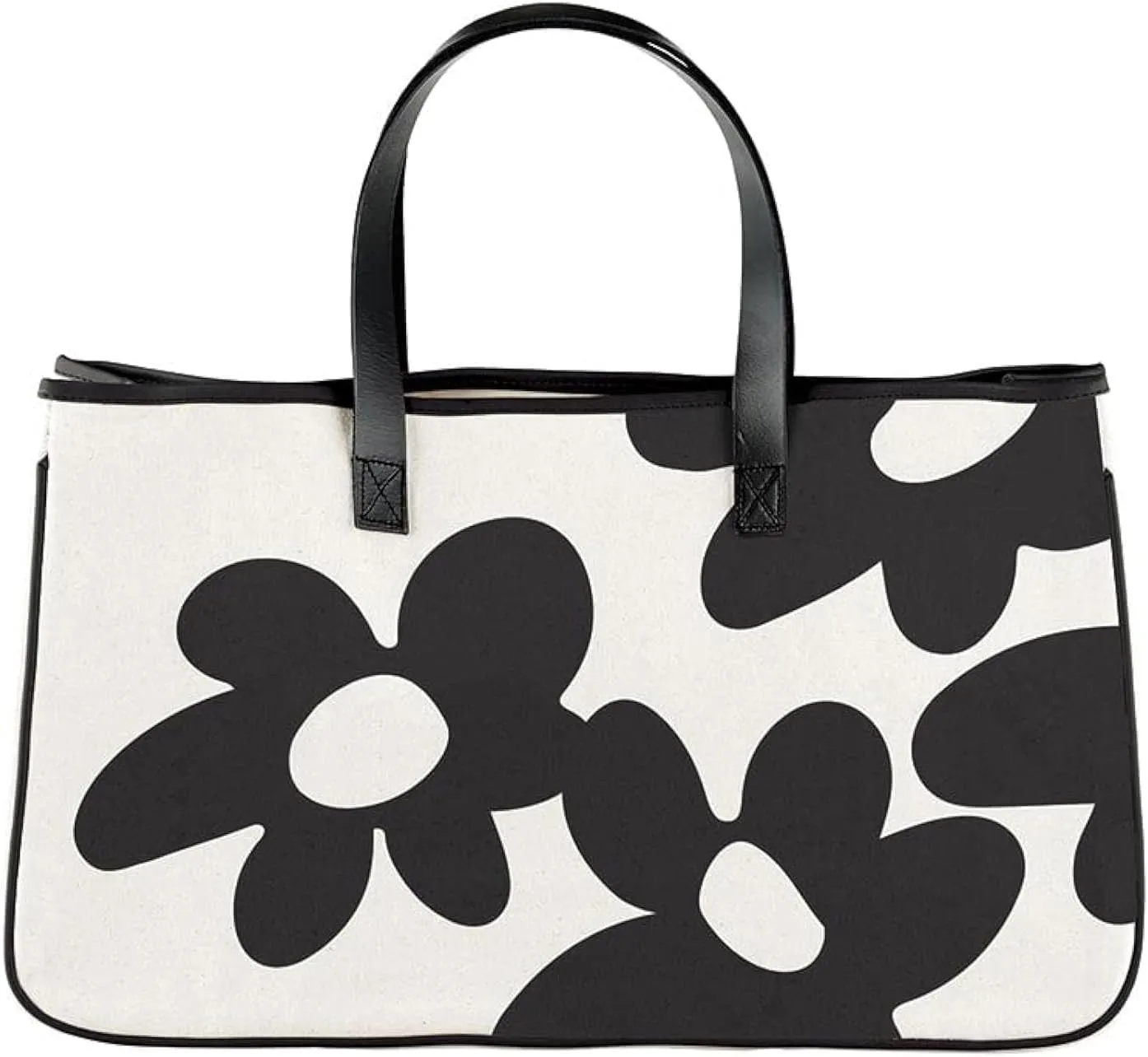 Santa Barbara Design Studio Tote Bags Hold Everything Women's Canvas Shoulder Bag with Waterproof Lining, 20" x 11", Natural/Grey Flowers