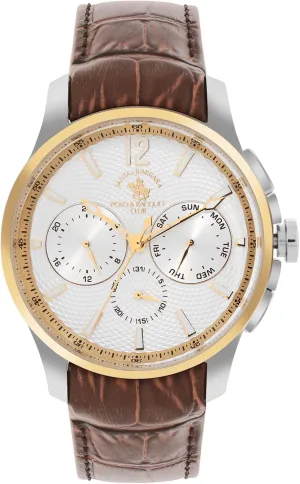 Santa Barbara Polo & Racquet Club Mens Watch, Luxury Watch for Men - Wrist Watches for Men, Leather Strap Timepiece, Analog Display Wrist Watch