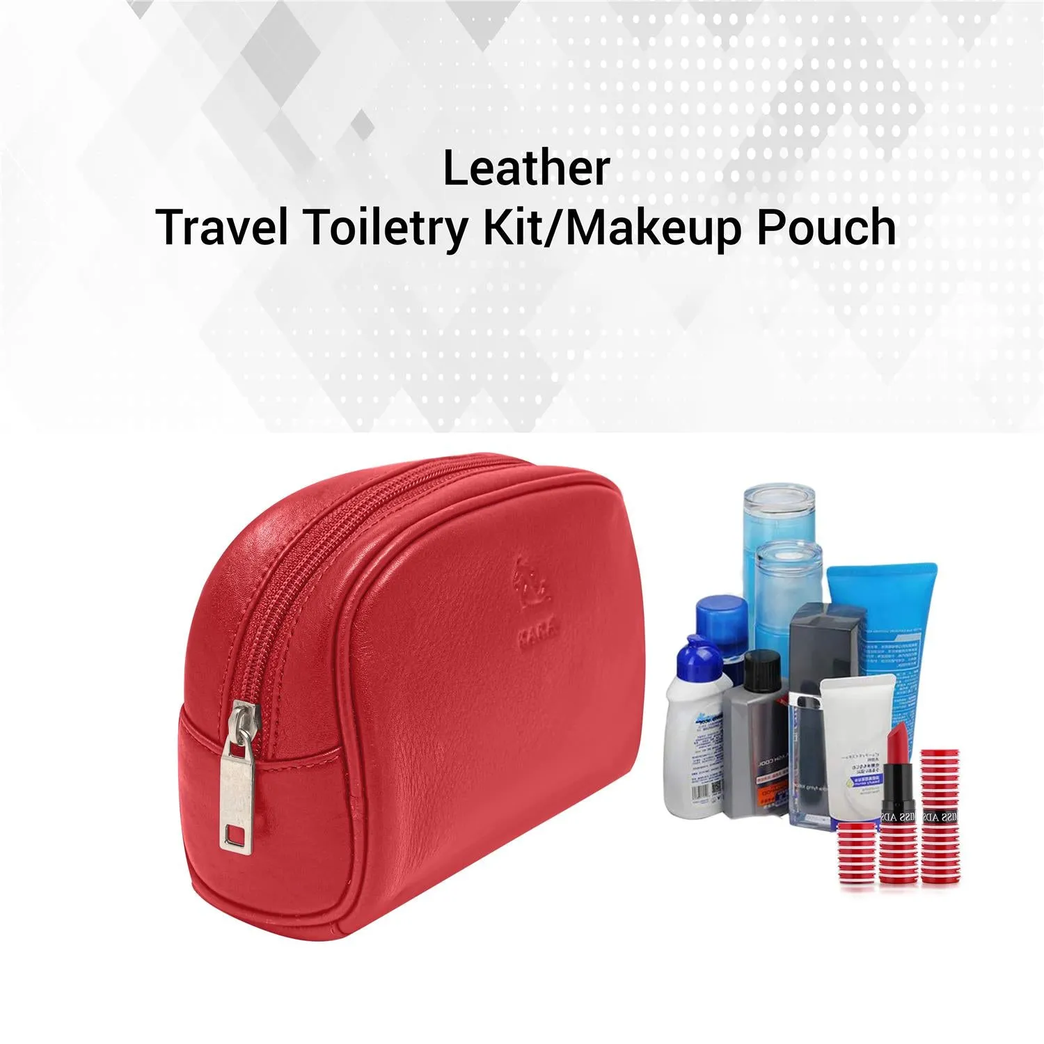 Sasha Classic Durable Leather Toiletry Bag