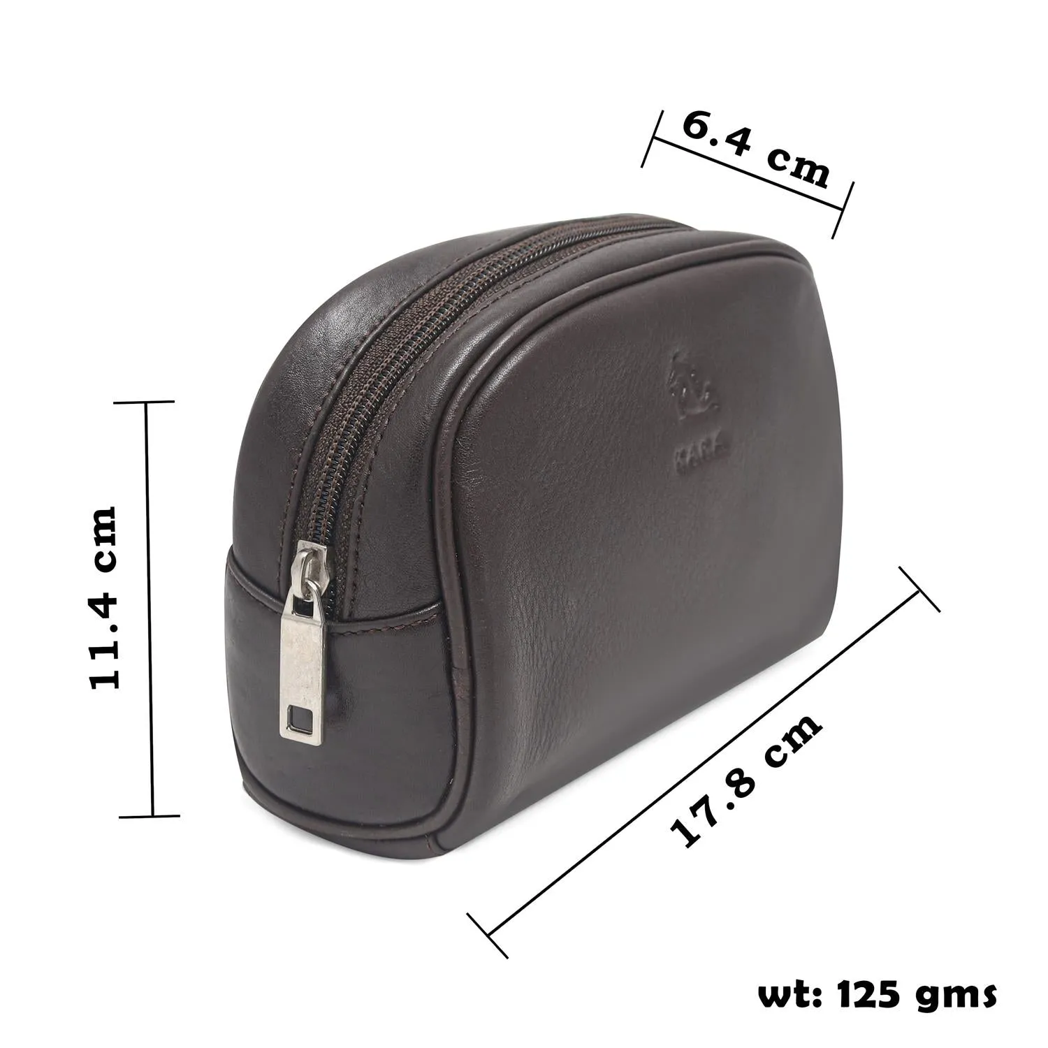 Sasha Classic Durable Leather Toiletry Bag
