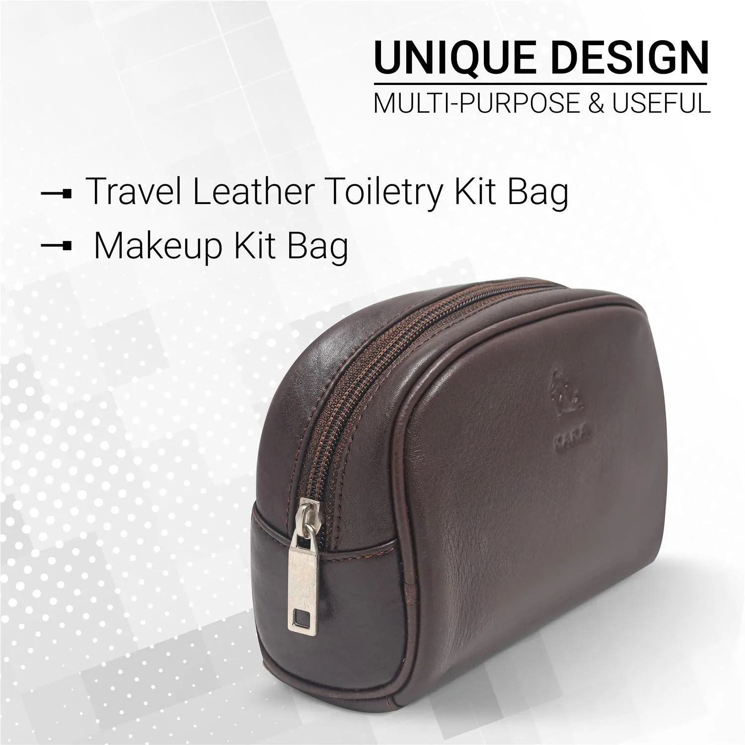 Sasha Classic Durable Leather Toiletry Bag