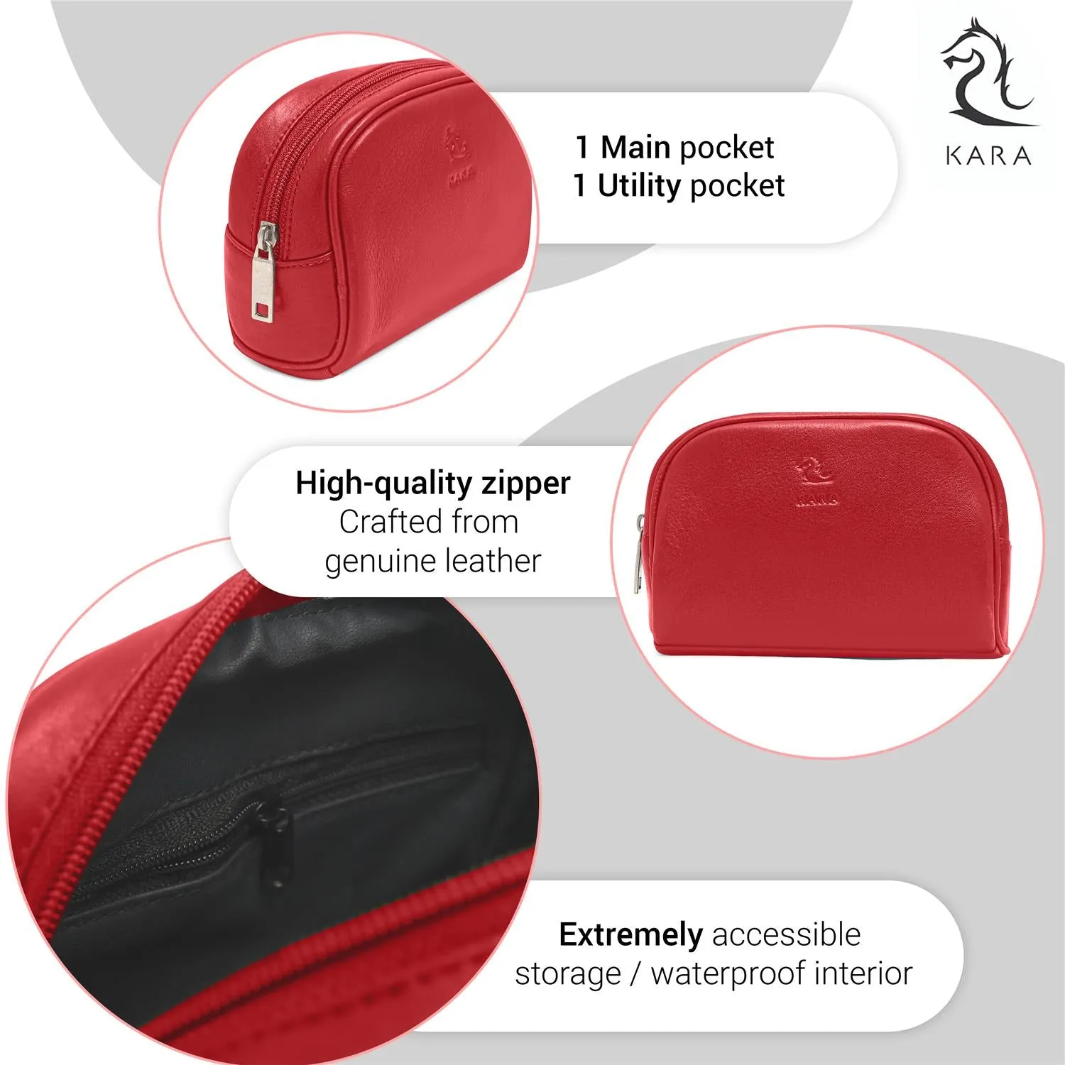 Sasha Classic Durable Leather Toiletry Bag