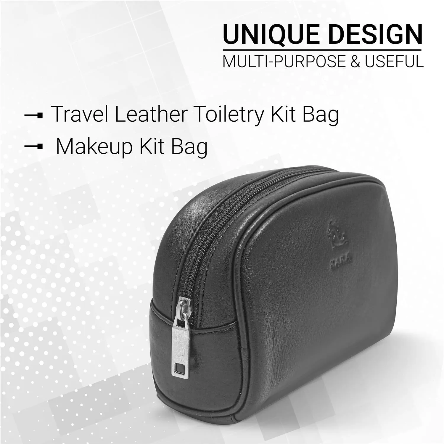 Sasha Classic Durable Leather Toiletry Bag