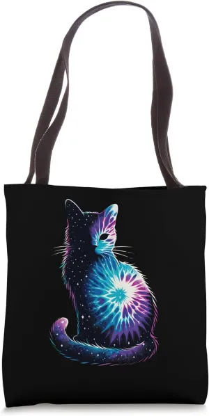 Schroedinger's Cosmic Cat - Quantum Mystique Artwork Tote Bag