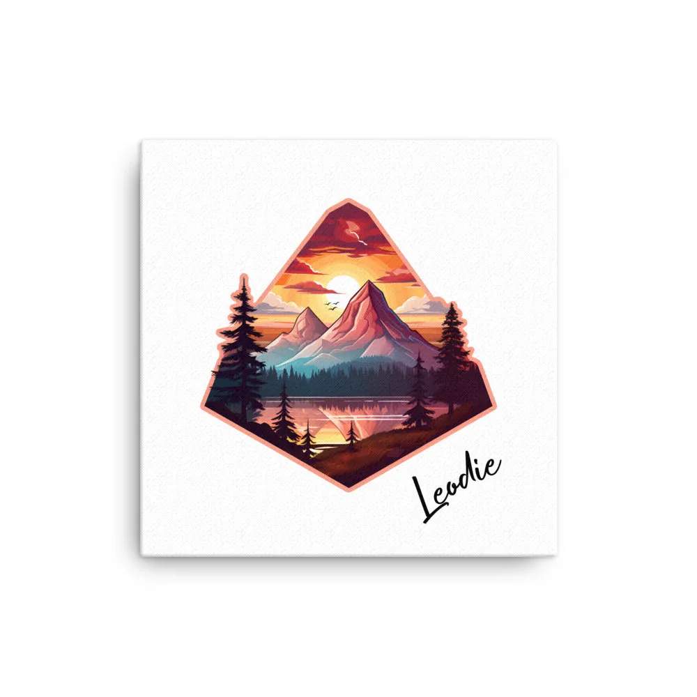 Serene Mountain Sunset Thin Canvas Print