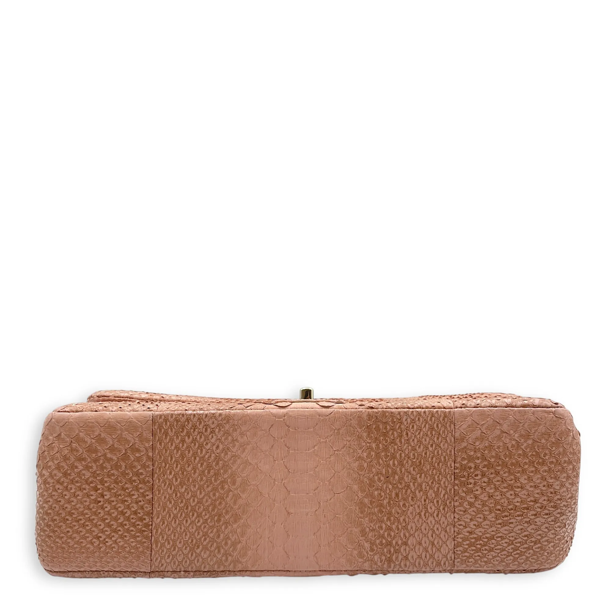 Shoulder hardware Gold Bag Jumbo Great price in High-tech-enabled Python Leather, Pink Double Flap Classic