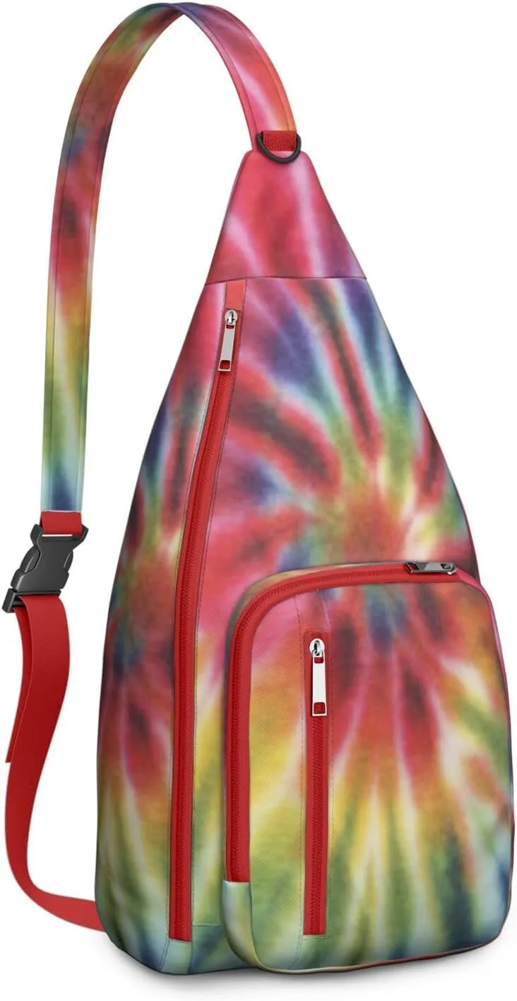 Shoulder Sling Crossbody Casual Chest Bag For Travel Sports Running,Backpack for Men & Women Lightweight Sports BagCrossbody Concealed Carry,Tie dye Shoulder Bag Waterproof Chest Bag