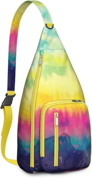 Shoulder Sling Crossbody Casual Chest Bag For Travel Sports Running,Backpack for Men & Women Lightweight Sports BagCrossbody Concealed Carry,Tie dye Shoulder Bag Waterproof Chest Bag