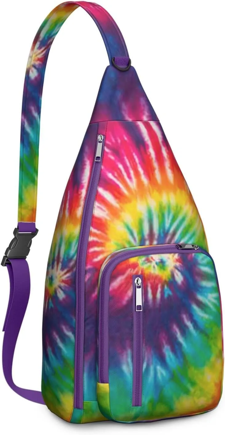 Shoulder Sling Crossbody Casual Chest Bag For Travel Sports Running,Backpack for Men & Women Lightweight Sports BagCrossbody Concealed Carry,Tie dye Shoulder Bag Waterproof Chest Bag
