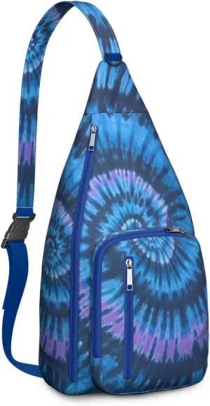 Shoulder Sling Crossbody Casual Chest Bag For Travel Sports Running,Backpack for Men & Women Lightweight Sports BagCrossbody Concealed Carry,Tie dye Shoulder Bag Waterproof Chest Bag