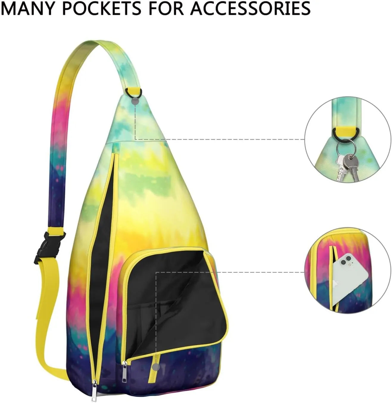 Shoulder Sling Crossbody Casual Chest Bag For Travel Sports Running,Backpack for Men & Women Lightweight Sports BagCrossbody Concealed Carry,Tie dye Shoulder Bag Waterproof Chest Bag