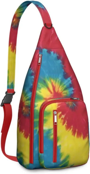 Shoulder Sling Crossbody Casual Chest Bag For Travel Sports Running,Backpack for Men & Women Lightweight Sports BagCrossbody Concealed Carry,Tie dye Shoulder Bag Waterproof Chest Bag