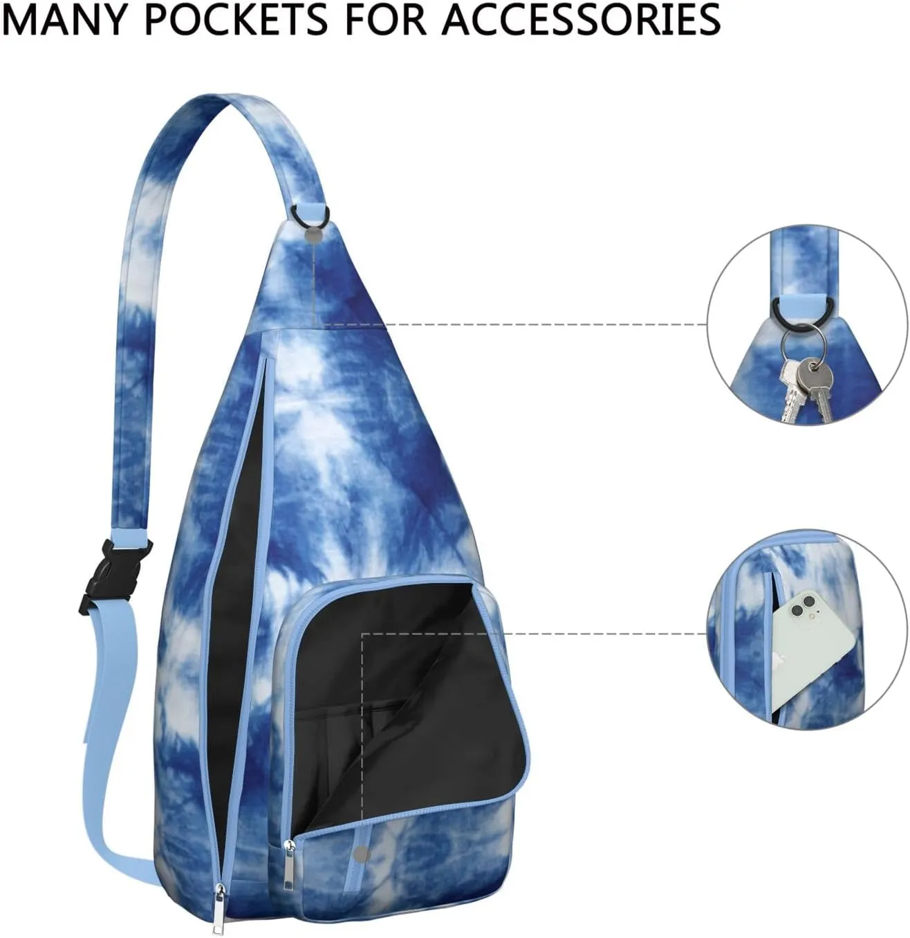 Shoulder Sling Crossbody Casual Chest Bag For Travel Sports Running,Backpack for Men & Women Lightweight Sports BagCrossbody Concealed Carry,Tie dye Shoulder Bag Waterproof Chest Bag