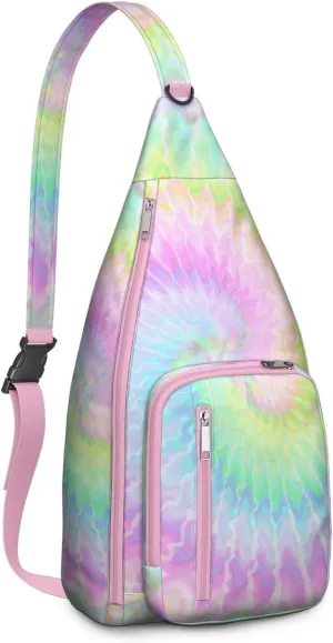 Shoulder Sling Crossbody Casual Chest Bag For Travel Sports Running,Backpack for Men & Women Lightweight Sports BagCrossbody Concealed Carry,Tie dye Shoulder Bag Waterproof Chest Bag