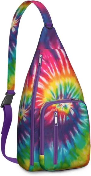 Shoulder Sling Crossbody Casual Chest Bag For Travel Sports Running,Backpack for Men & Women Lightweight Sports BagCrossbody Concealed Carry,Tie dye Shoulder Bag Waterproof Chest Bag