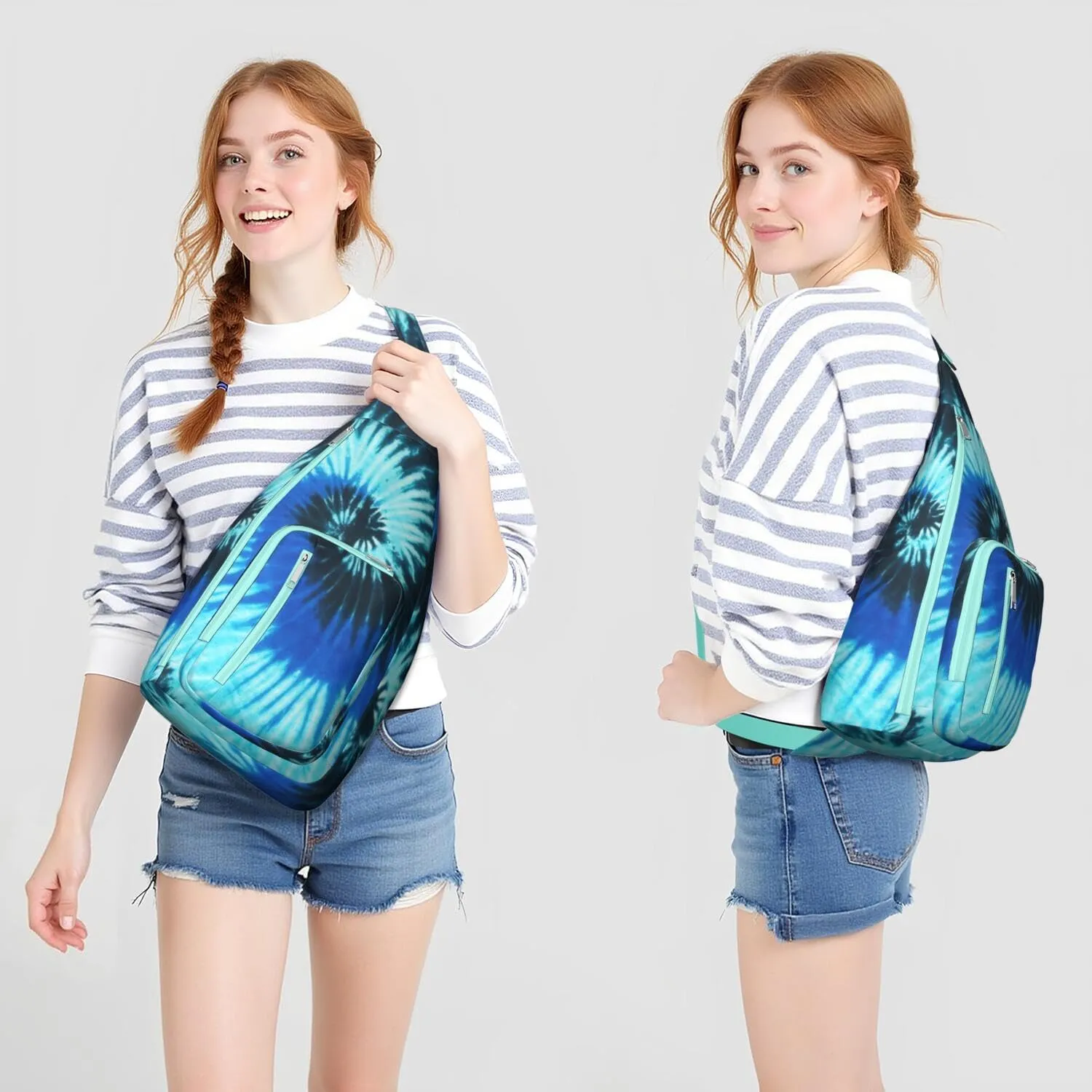 Shoulder Sling Crossbody Casual Chest Bag For Travel Sports Running,Backpack for Men & Women Lightweight Sports BagCrossbody Concealed Carry,Tie dye Shoulder Bag Waterproof Chest Bag